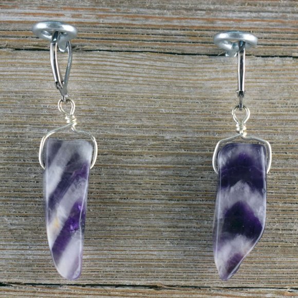 Natural Amethyst & Swarovski Necklace & Earrings